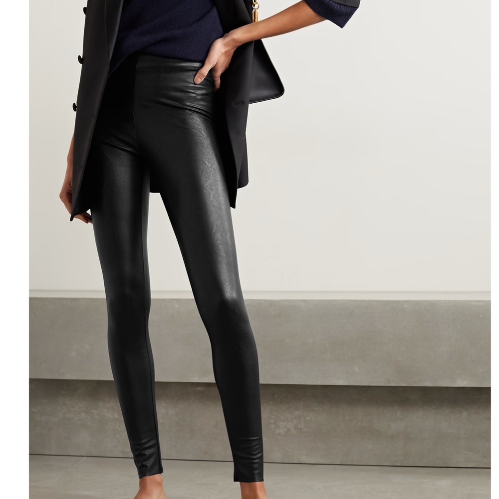 COMMANDO FAUX LEATHER STRETCH LEGGINGS SMALL